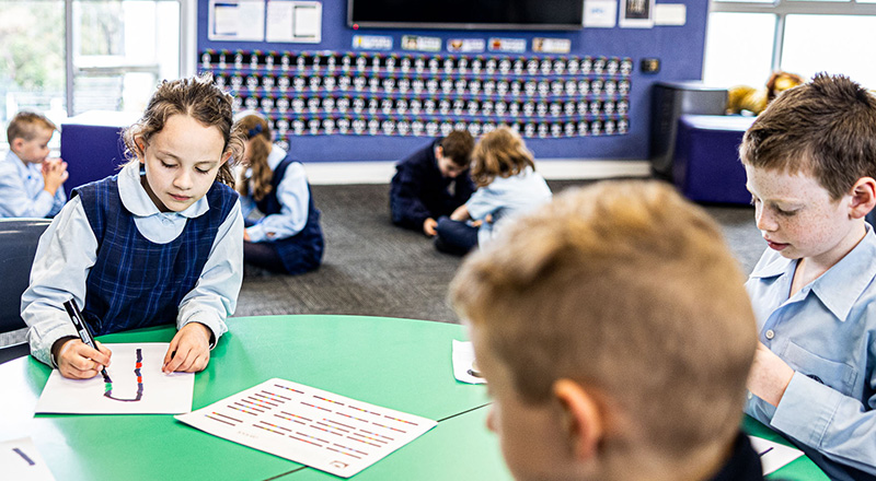 Our Lady of the Nativity Primary Lawson students in class