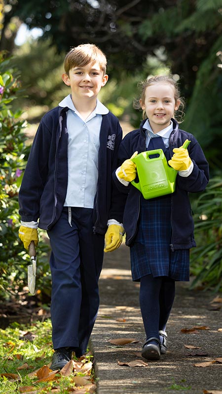 Our Lady of the Nativity Primary Lawson students gardening