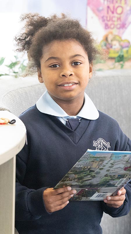 OLN Student reading in library