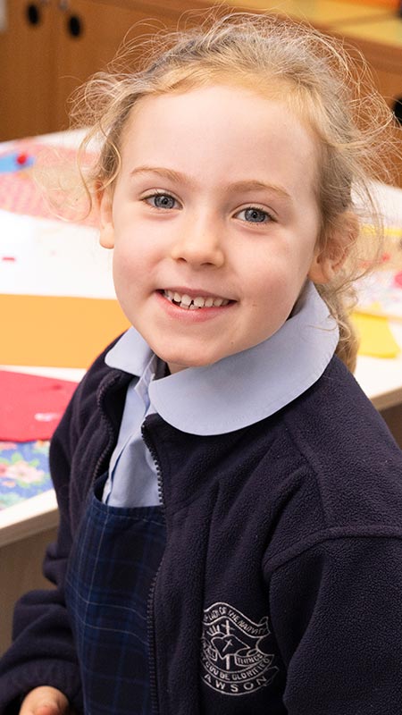 Student in art class at Our Lady of the Nativity Primary Lawson