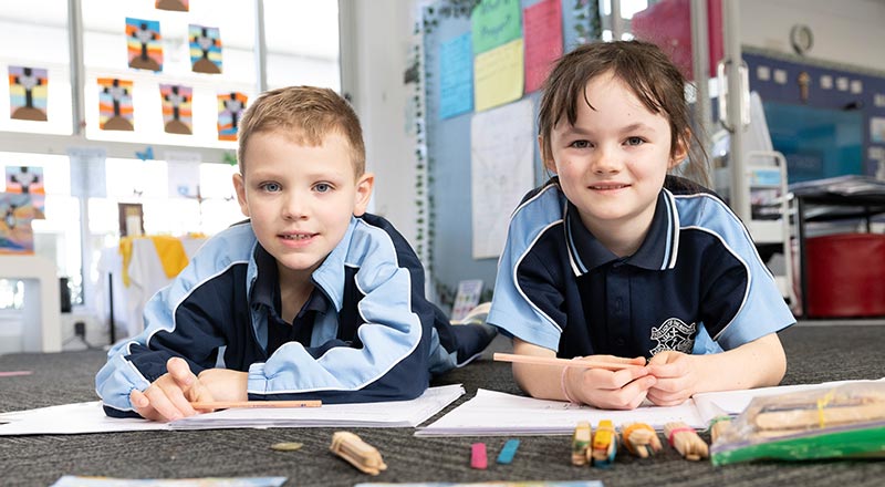 Two OLN Lawson students in class