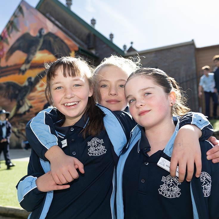 Three OLN Lawson students outdoors