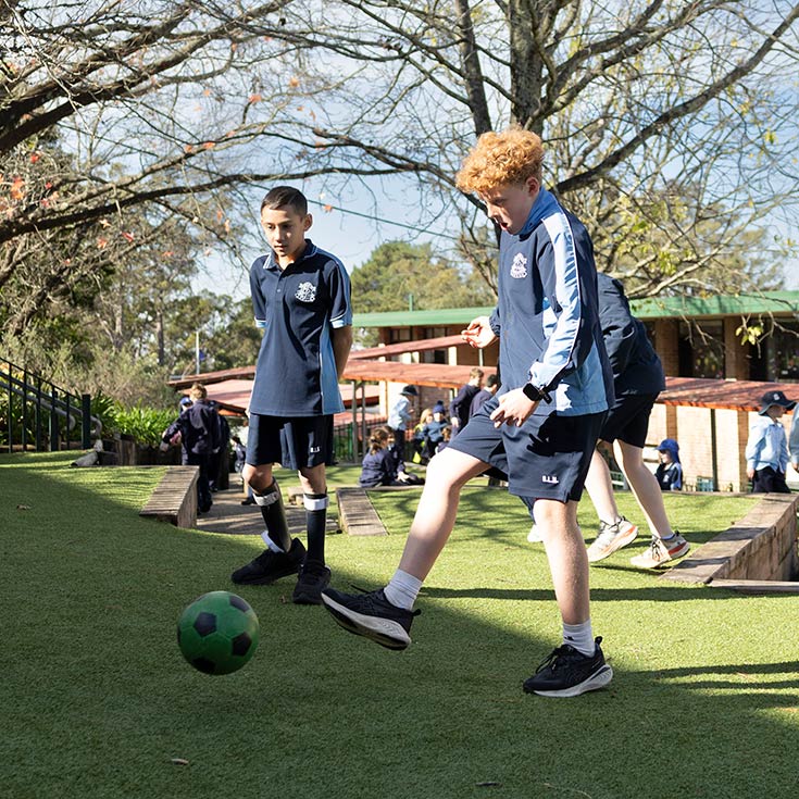 OLN Lawson students playing soccer