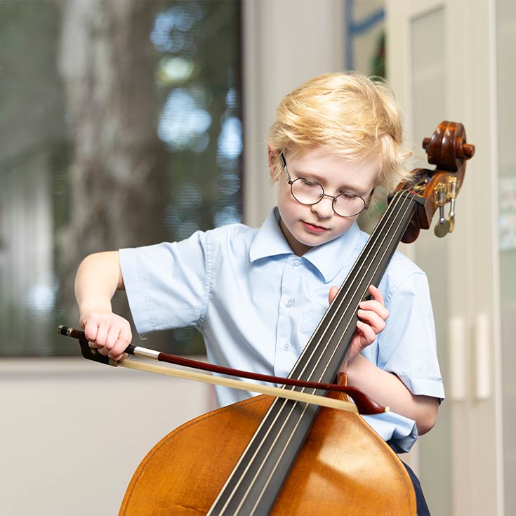 OLN Lawson student playing cello